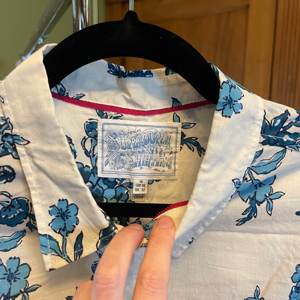 Blue floral Joules button down shirt - Picture 2 of 6